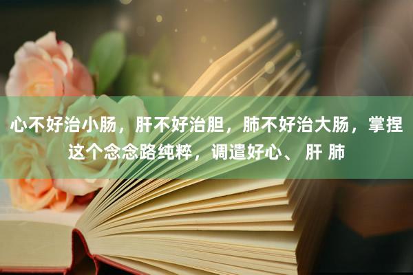 心不好治小肠，肝不好治胆，肺不好治大肠，掌捏这个念念路纯粹，调遣好心、 肝 肺